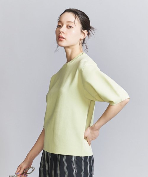 BEAUTY&YOUTH UNITED ARROWS(ビューティーアンドユース　ユナイテッドアローズ)/ミラノリブ カーブスリーブ ニットプルオーバー/LIME