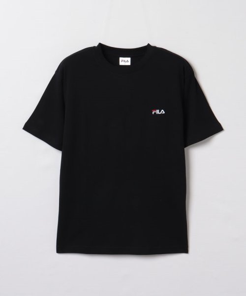 FILA（Casual Men）(フィラ（カジュアル　メンズ）)/【カジュアルウェア】 天竺 ワンポイント半袖Tシャツ メンズ/ブラック