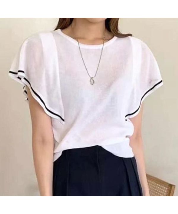 Heve クロスラッフルTOPS　ホワイト美品 Heve クロスラッフルTOPSホワイト