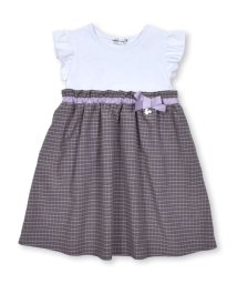 BeBe Petits Pois Vert/千鳥チェック柄ドッキングワンピース(95~150cm)/505967804