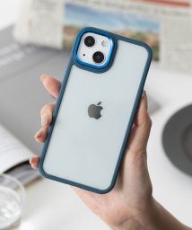 ZIP FIVE(ジップファイブ)/マット/メタリックコントラスト フレーム 耐衝撃 iPhoneケース/ブルー