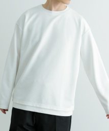 ITEMS URBANRESEARCH(アイテムズアーバンリサーチ（メンズ）)/裾レイヤード リップル クルーネックプルオーバー/OFF