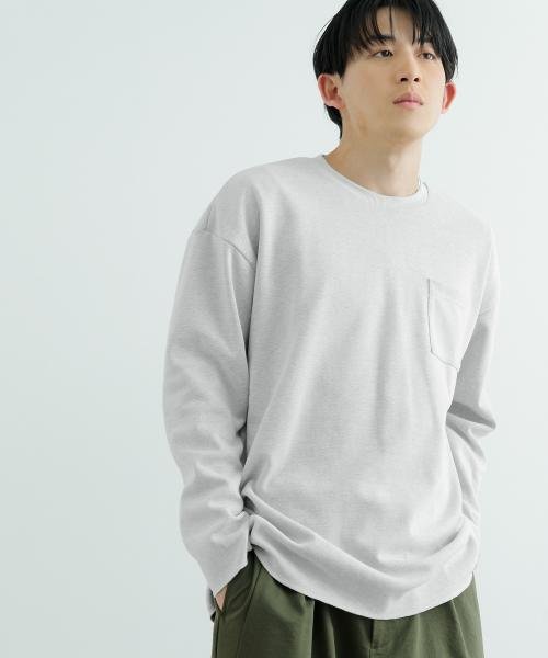 ITEMS URBANRESEARCH(アイテムズアーバンリサーチ（メンズ）)/裏配色カノコ ロングスリーブ カットソー/WHT