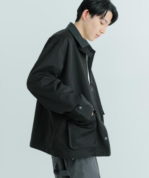 ITEMS URBANRESEARCH(アイテムズアーバンリサーチ（メンズ）)/ウォッシャブル ハンティングジャケット/BLK