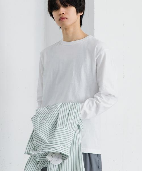 SENSE OF PLACE by URBAN RESEARCH(センスオブプレイス バイ アーバンリサーチ)/クルーネックロングTシャツ A/WHITE