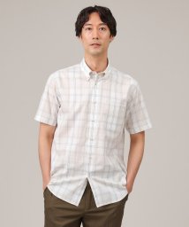 TAKEO KIKUCHI(タケオキクチ)/コットン セルロース チェック 半袖シャツ/ライトベージュ（251）