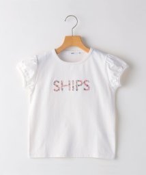 SHIPS KIDS(シップスキッズ)/SHIPS KIDS:80～90cm / ガーリー 刺繍 ロゴ TEE/オフホワイト
