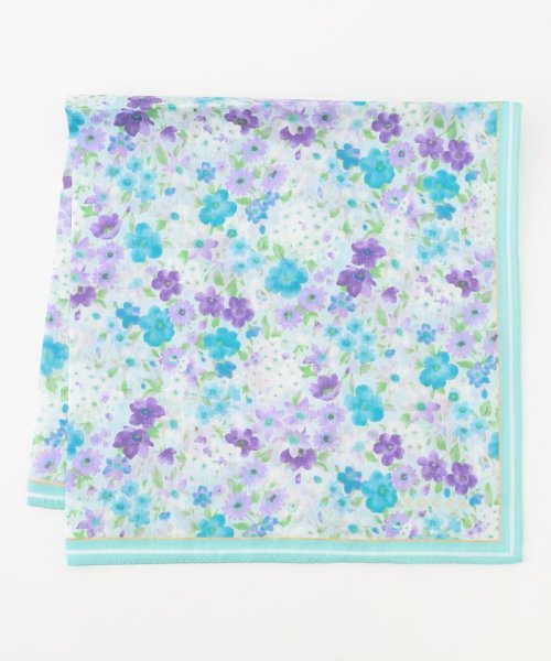 TOCCA(TOCCA)/WATERCOLOR FLOWER HANDKERCHIEF ハンカチ/スカイブルー系