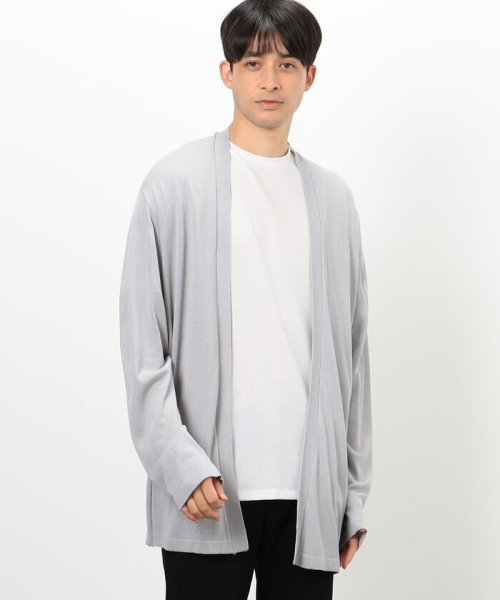 COMME CA ISM MENS(コムサイズム（メンズ）)/【セットアイテム】ボタンレスニットカーディガン＋Ｔシャツ/ライトグレー