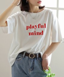 ad thie/ロゴプリントTシャツ　Tシャツ　カットソー　トップス　半袖　レディース　ロゴ　カジュアル　コットン　お家コーデ　ロゴT　ゆったり　クルーネック　新色/505910695