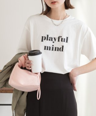 ad thie/ロゴプリントTシャツ　Tシャツ　カットソー　トップス　半袖　レディース　ロゴ　カジュアル　コットン　お家コーデ　ロゴT　ゆったり　クルーネック　新色/505910695