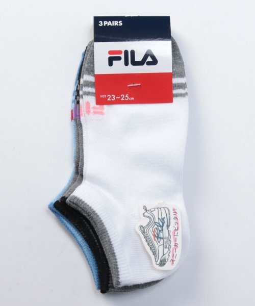 FILA socks Ladies(フィラ　ソックス　レディース)/無地 ロゴ アンクルソックス レディース/その他1