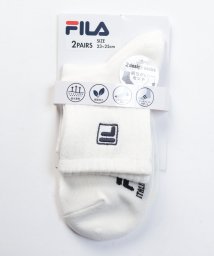 FILA socks Ladies(フィラ　ソックス　レディース)/アーチフィット リブショートソックス 2足組 レディース/オフホワイト
