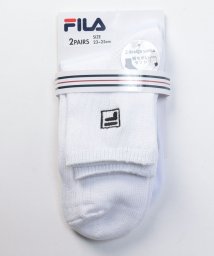 FILA socks Ladies(フィラ　ソックス　レディース)/カラーリブショートソックス 2足組 レディース/ホワイト