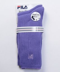 FILA socks Ladies(フィラ　ソックス　レディース)/ロゴ カラーソックス 2足組 レディース/パープル
