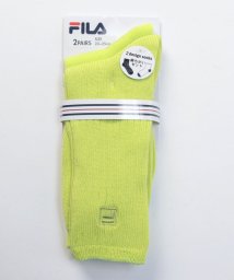 FILA socks Ladies(フィラ　ソックス　レディース)/ロゴ カラーソックス 2足組 レディース/イエロー