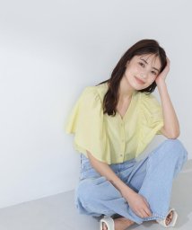 NATURAL BEAUTY BASIC(ナチュラルビューティーベーシック)/バタフライスリーブブラウス/イエロー