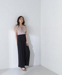 NATURAL BEAUTY BASIC(ナチュラルビューティーベーシック)/ハイウエストフレアパンツ/クロ