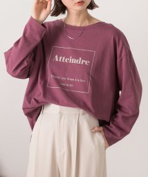 ad thie(アドティエ)/ロゴプリント オーバーサイズTシャツ/ワイン