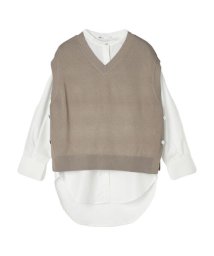 CRAFT STANDARD BOUTIQUE/【洗える】ニットベスト+バンドカラーシャツSET－B/505893830