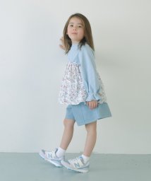 green label relaxing （Kids）(グリーンレーベルリラクシング（キッズ）)/カットジャカード×フラワープリント チュニック 100cm －130cm /OFFWHITE