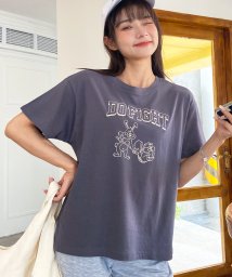 ad thie/刺繍 サイドスリット アニマルプリントTシャツ 夏服 夏/505937994