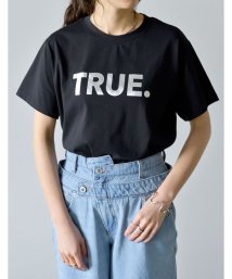 Re:EDIT(リエディ)/[2024SS COLLECTION]TRUEメタリックロゴプリントTシャツ/ブラック