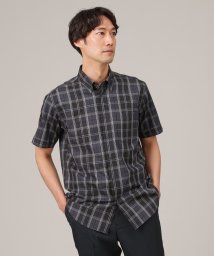 TAKEO KIKUCHI(タケオキクチ)/コットン セルロース チェック 半袖シャツ/ブラック（219）