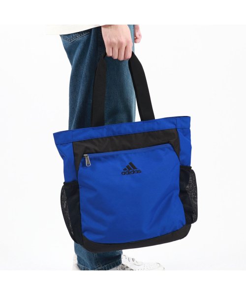 Adidas(アディダス)/アディダス トートバッグ ファスナー付き 大きめ マチあり adidas 縦型 肩掛け 大容量 キッズ ジュニア サブバッグ 小学生 中学生 高校生 63793/ブルー