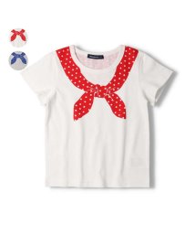 moujonjon(ムージョンジョン)/【子供服】 moujonjon (ムージョンジョン) スカーフプリント半袖Tシャツ 80cm～140cm M42800/ホワイト