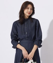 J.PRESS LADIES(J．プレス　レディス)/【洗える・セットアップ対応】5ozバージラコンパクト ピンタック ブラウス/ネイビー系