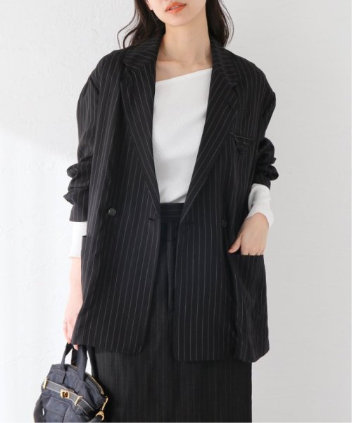 journal standard  L'essage (ジャーナルスタンダード　レサージュ)/【JANE SMITH/ジェーンスミス】WASHED CUPRO STRIPE JK：ジャケット/ブラック