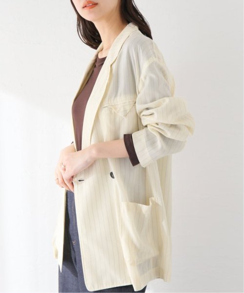 journal standard  L'essage (ジャーナルスタンダード　レサージュ)/【JANE SMITH/ジェーンスミス】WASHED CUPRO STRIPE JK：ジャケット/ホワイト