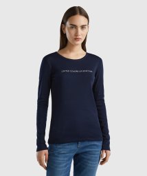 BENETTON (women)(ベネトン（レディース）)/ブランドロゴコンパクトロングTシャツ・カットソー/ネイビー