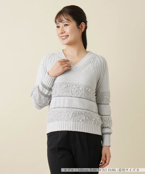 Vネックニットプルオーバー 