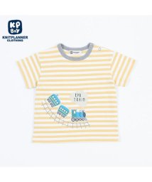 KP BOY/KPBOY(ケーピーボーイ)汽車プリントアップリケのボーダーTシャツ(80～90)/505920625