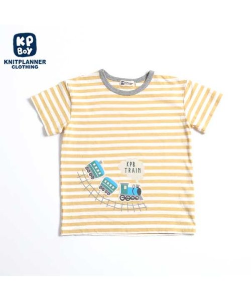 KP BOY(ケーピーボーイ)/KPBOY(ケーピーボーイ)汽車プリントアップリケのボーダーTシャツ(100～110)/その他