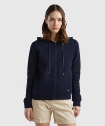 BENETTON (women)(ベネトン（レディース）)/ブランドロゴマーク入りフルジップアップパーカー/ネイビー