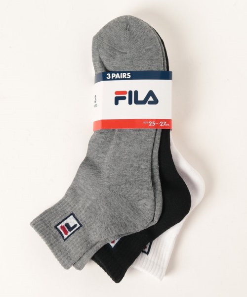 FILA socks Mens(フィラ　ソックス　メンズ)/Fボックスロゴ ショートソックス 3足組 メンズ/その他2
