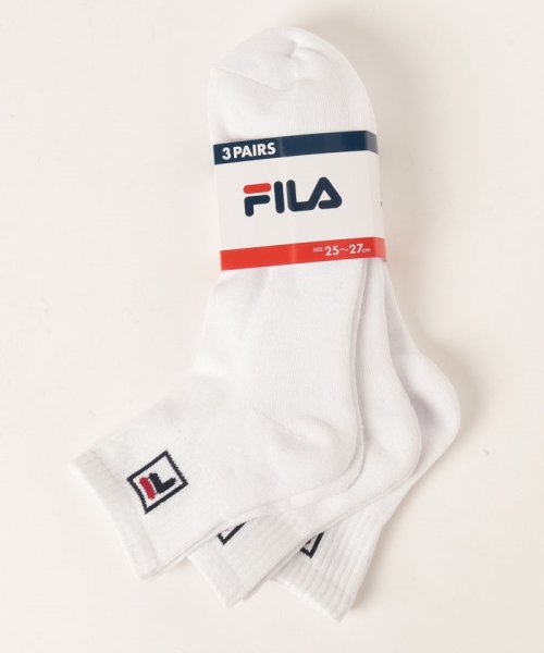 FILA socks Mens(フィラ　ソックス　メンズ)/Fボックスロゴ ショートソックス 3足組 メンズ/その他3