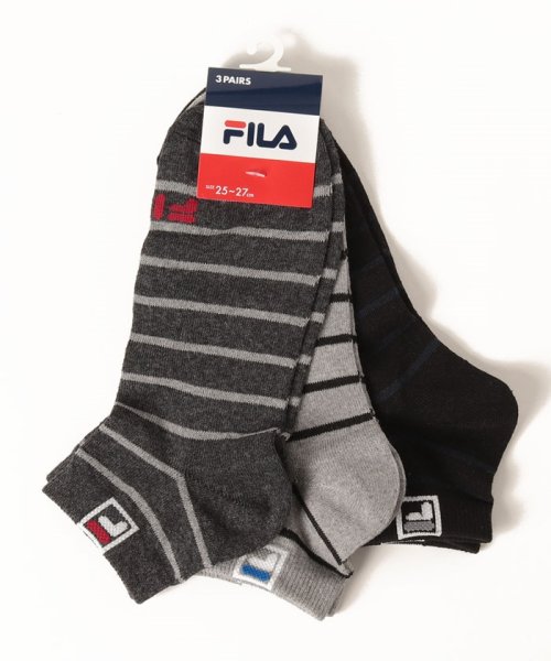 FILA socks Mens(フィラ　ソックス　メンズ)/ボーダー アンクルソックス 3足組 メンズ/その他1
