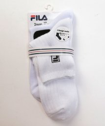 FILA socks Mens(フィラ　ソックス　メンズ)/カラーリブショートソックス 2足組 メンズ/ホワイト