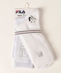 FILA socks Mens(フィラ　ソックス　メンズ)/ロゴ カラーソックス 2足組 メンズ/ホワイト