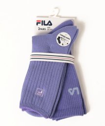 FILA socks Mens(フィラ　ソックス　メンズ)/ロゴ カラーソックス 2足組 メンズ/パープル