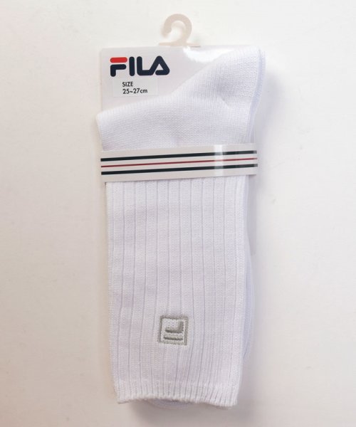 FILA socks Mens(フィラ　ソックス　メンズ)/Fボックスロゴ カラーソックス  メンズ/ホワイト