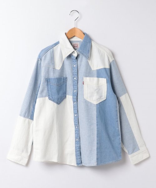 LEVI’S OUTLET(リーバイスアウトレット)/DONOVAN WESTERN SHIRT PATCHWORK BLANKET/ライトインディゴブルー