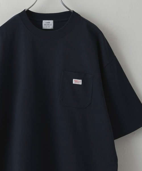 coen(coen)/SMITH’S（スミス）別注シンプルポケットTシャツ/NAVY