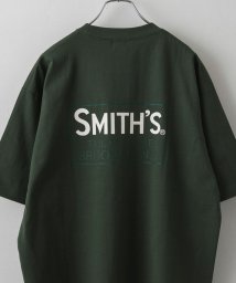 coen(coen)/SMITH’S（スミス）別注ロゴプリントポケットTシャツ/DKGREEN