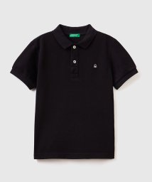 BENETTON (UNITED COLORS OF BENETTON BOYS)(ユナイテッド　カラーズ　オブ　ベネトン　ボーイズ)/キッズオーガニックコットン100%ロゴパッチ半袖ポロシャツB/ブラック