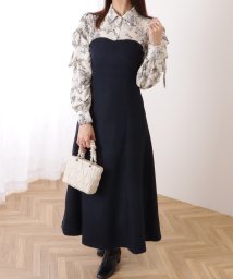 Lace Ladies/フリル付き カットアウト ドッキング シャツ ワンピース/505972535